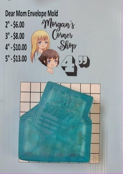 Teal cast of an open envelope with a handwritten letter drawn halfway out
