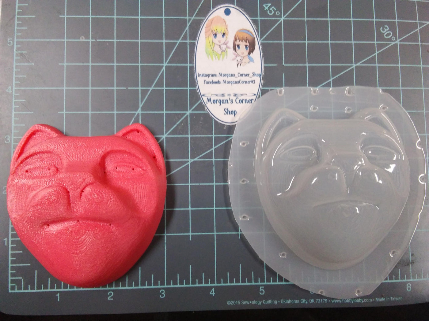 Cat Statue Head Plastic Mold or Silicone Mold, cat mold, bath bomb mold, soap mold, resin mold, clay mold, head mold, jewelry mold, cat head