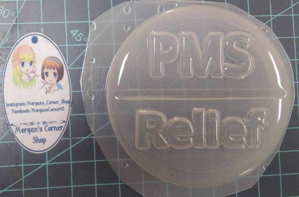 PMS Relief Plastic Mold or Silicone Mold, PMS mold, bath bomb mold, soap mold, relief mold, feminine mold, girly mold, aspirin, medicine