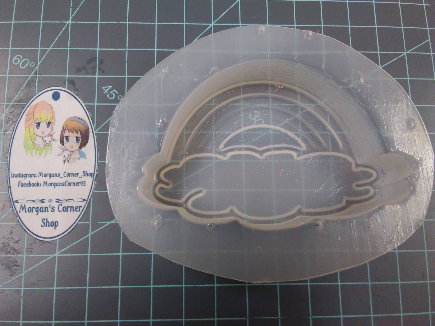 Rainbow Cloud Plastic Mold or Silicone Mold, rainbow mold, bath bomb mold, soap mold, cloud mold, resin mold, kawaii mold, rain cloud mould