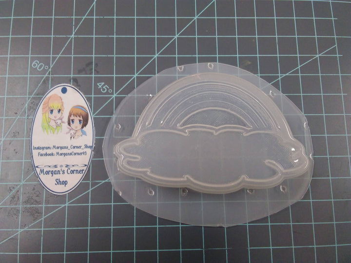 Rainbow Cloud Plastic Mold or Silicone Mold, rainbow mold, bath bomb mold, soap mold, cloud mold, resin mold, kawaii mold, rain cloud mould