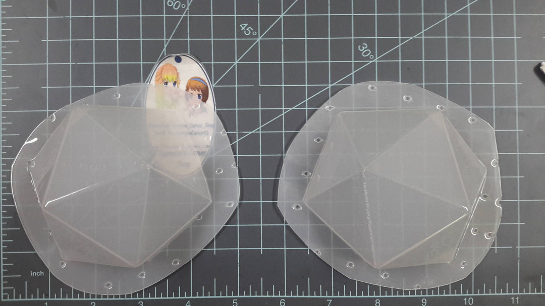 Icosahedron Plastic Mold, dice mold, bath bomb mold, soap mold, 2 part mold, d20 mold, nerd mold, geeky mold, geek mold, gamer mold,d20 dice