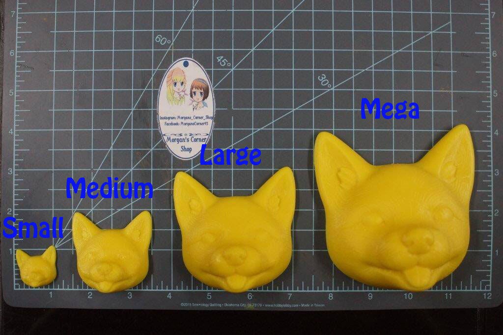 Fox Plastic Mold or silicone mold, fox mold, bath bomb mold, soap mold, fox head mold, resin mold, foxy mold, 3d mold, clay mold, kawaii fox