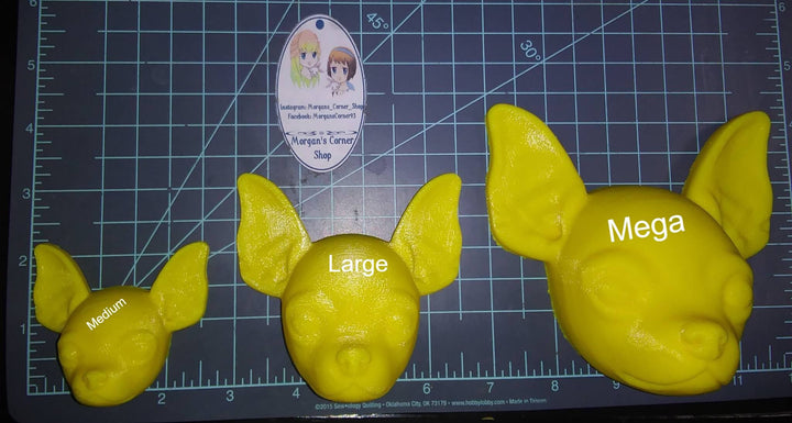 Chihuahua Head Plastic Mold or silicone mold, Chihuahua mold, bath bomb mold, soap mold, dog mold, resin mold, puppy mold, 3d mold, clay