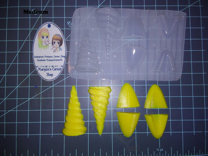 Mini Unicorn Horn &amp; Ears Plastic Mold, unicorn horn mold, bath bomb decoration mold, soap mold, unicorn ear mold, resin mold, ear mold, horn