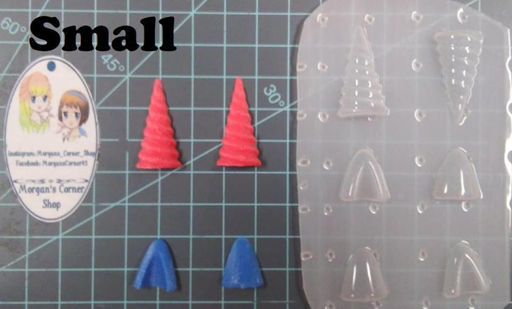 Mini Unicorn Horn &amp; Ears Plastic Mold, unicorn horn mold, bath bomb decoration mold, soap mold, unicorn ear mold, resin mold, ear mold, horn
