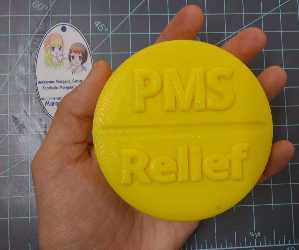 PMS Relief Plastic Mold or Silicone Mold, PMS mold, bath bomb mold, soap mold, relief mold, feminine mold, girly mold, aspirin, medicine