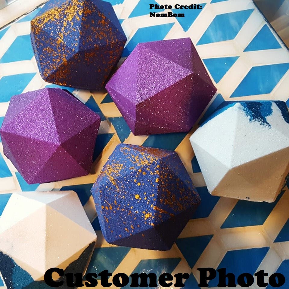 Icosahedron Plastic Mold, dice mold, bath bomb mold, soap mold, 2 part mold, d20 mold, nerd mold, geeky mold, geek mold, gamer mold,d20 dice