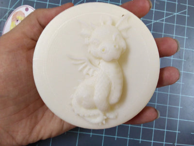 Baby Dragon on Disc Plastic Mold or Silicone mold, bathbomb mold, soap mold, dino mold, resin mold, dinosaur mold, dragon mold, reptile mold