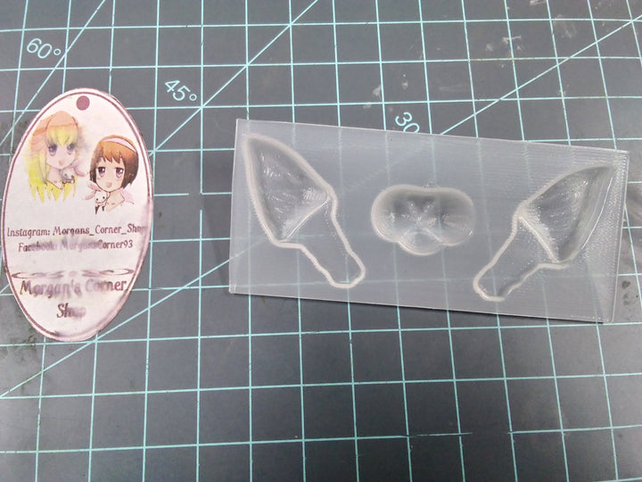 Mini Kitty Nose &amp; Ears Plastic Mold, cat nose mold, bath bomb decoration mold, soap mold, cat ear mold, resin mold, ear mold, nose mold, cat