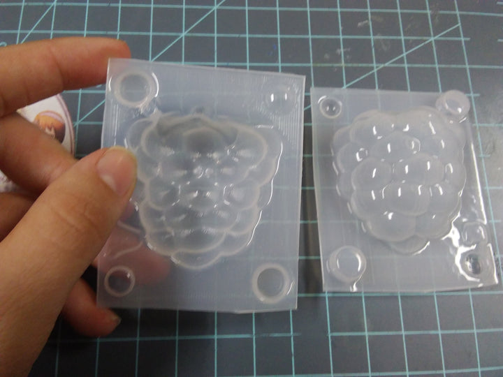 3D Raspberry 2-part Plastic Mold, bath bomb mold, soap mold, fruit mold, resin mold, raspberry mold, chocolate mold, berry mold, food mold
