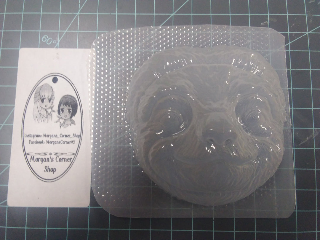 Sloth Face Plastic Mold or Silicone mold, bath bomb mold, soap mold, sloth mold, resin mold, animal mold, chocolate mold, zoo, baby sloth
