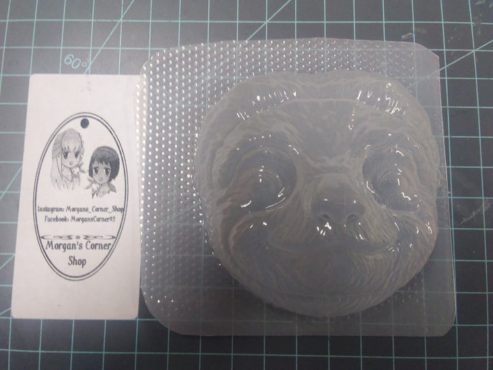 Sloth Face Plastic Mold or Silicone mold, bath bomb mold, soap mold, sloth mold, resin mold, animal mold, chocolate mold, zoo, baby sloth