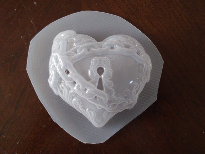 Heart in Chains Plastic Mold or Silicone mold, bath bomb mold, soap mold, heart mold, resin mold, love, chocolate mold, chain heart mold