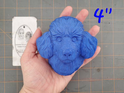 Poodle Dog Head Plastic Mold or Silicone mold, bath bomb mold, soap mold, poodle mold, resin mold, dog mold, chocolate mold, puppy mold, pet