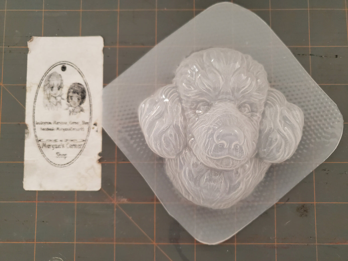 Poodle Dog Head Plastic Mold or Silicone mold, bath bomb mold, soap mold, poodle mold, resin mold, dog mold, chocolate mold, puppy mold, pet