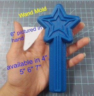 Wand Plastic Mold or Silicone mold, bath bomb mold, soap mold, fairy mold, resin mold, magic mold, magic wand mold, Chocolate mold, princess