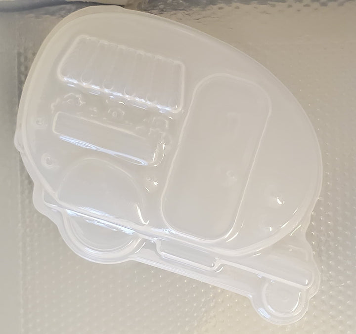 Happy Camper Trailer Plastic Mold or Silicone mold, bathbomb mold, soap mold, camper mold, resin mold, trailer mold, rv mold, Chocolate mold