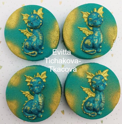 Baby Dragon on Disc Plastic Mold or Silicone mold, bathbomb mold, soap mold, dino mold, resin mold, dinosaur mold, dragon mold, reptile mold