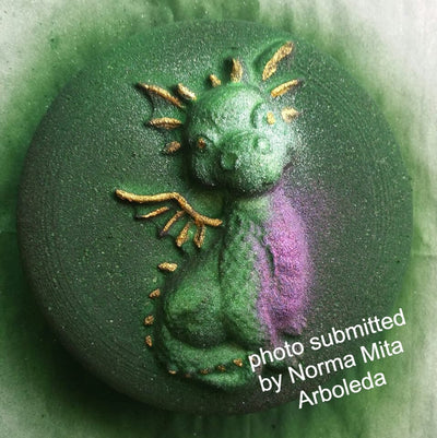 Baby Dragon on Disc Plastic Mold or Silicone mold, bathbomb mold, soap mold, dino mold, resin mold, dinosaur mold, dragon mold, reptile mold