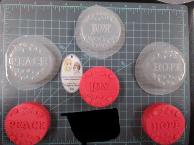 Peace, Joy and Hope Plastic Mold or Silicone mold, bath bomb mold, soap mold, peace mold, resin mold, joy mold, hope mold, love mold, mould