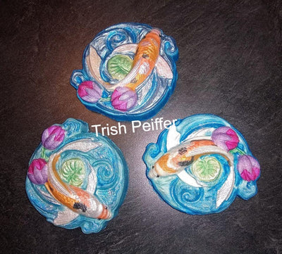 Koi Fish Pond Plastic or Silicone mold, bath bomb mold, soap mold, resin mold, fish pond mold, koi mold, Carp mold, Lake Trout mold, mould