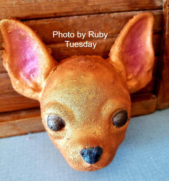 Chihuahua Head Plastic Mold or silicone mold, Chihuahua mold, bath bomb mold, soap mold, dog mold, resin mold, puppy mold, 3d mold, clay