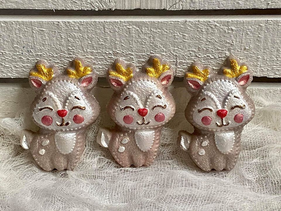 Reindeer Plastic Mold or Silicone mold, bath bomb mold, soap mold, deer mold, resin mold, reigndeer mold, kawaii mold, caribou mold, cute