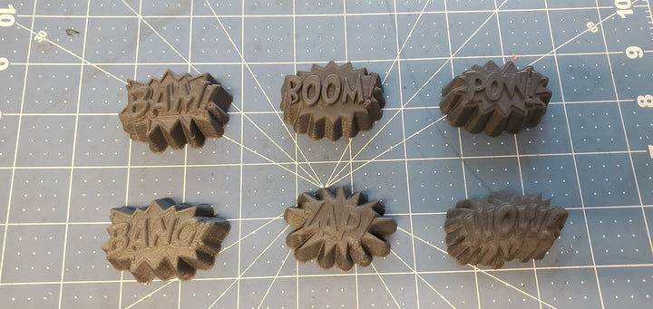 Comic Phrases Plastic Mold or Silicone mold, bath bomb mold, soap mold, pow mold, resin mold, bang mold, bam mold, wow mold, pow mold, boom