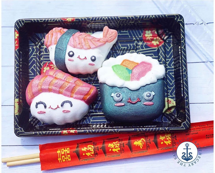 Kawaii Sushi Plastic Mold or Silicone mold, bath bomb mold, soap mold, food mold, resin mold, kawaii mold, chocolate mold, sushi mold, cute
