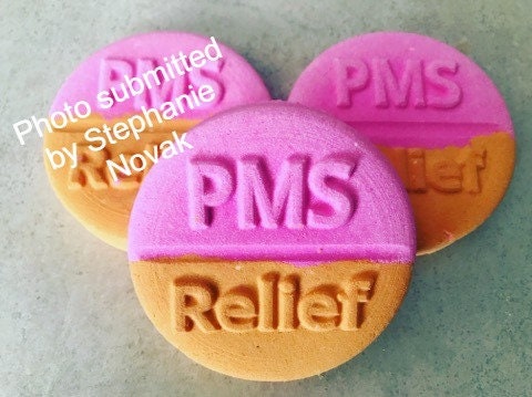 PMS Relief Plastic Mold or Silicone Mold, PMS mold, bath bomb mold, soap mold, relief mold, feminine mold, girly mold, aspirin, medicine