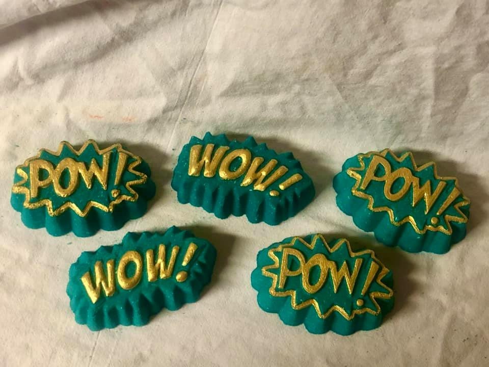 Comic Phrases Plastic Mold or Silicone mold, bath bomb mold, soap mold, pow mold, resin mold, bang mold, bam mold, wow mold, pow mold, boom