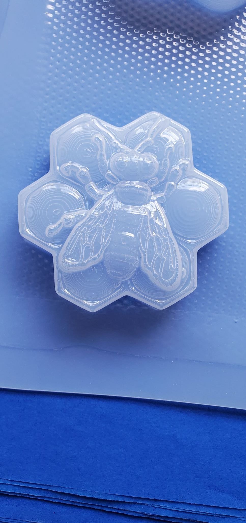 Bee on a Honeycomb Plastic Mold or Silicone mold, bath bomb mold, soap mold, bee mold, resin mold, honeycomb mold, comb mold, honey mold