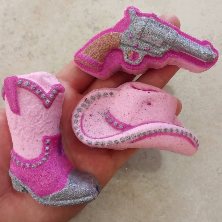Western Collection Plastic Mold or Silicone mold, bath bomb mold, soap mold, cowboy hat mold, resin mold, gun mold, cowboy boot mold, hat