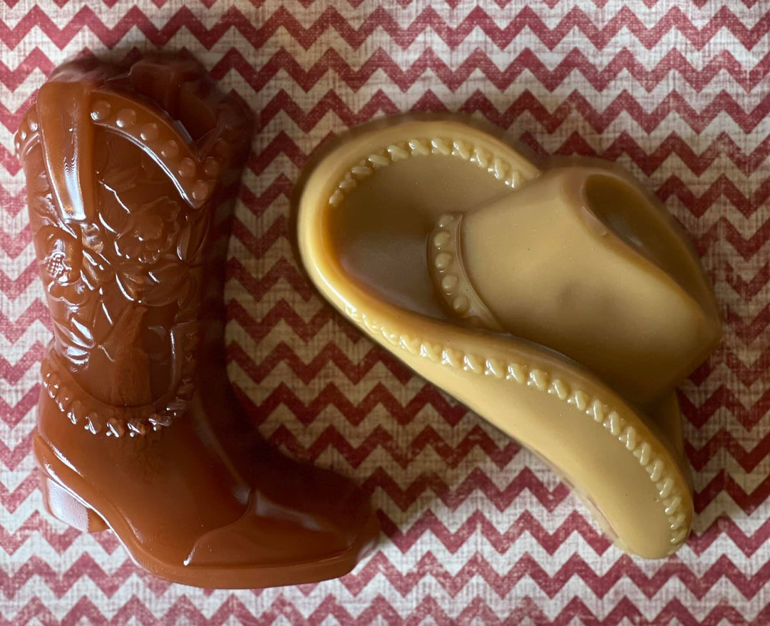 Western Collection Plastic Mold or Silicone mold, bath bomb mold, soap mold, cowboy hat mold, resin mold, gun mold, cowboy boot mold, hat