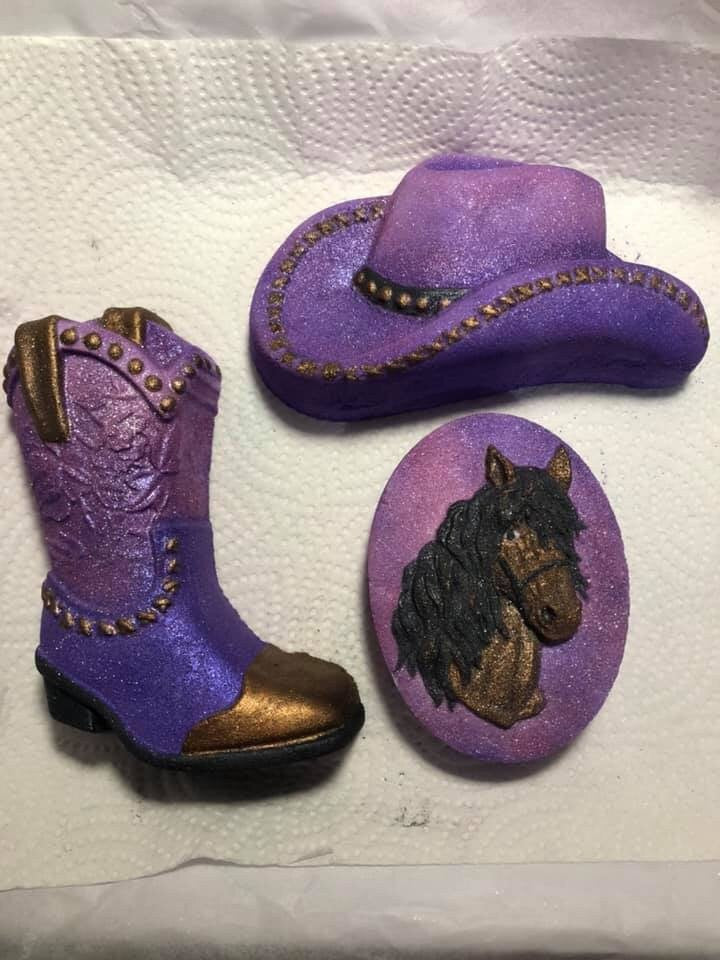 Western Collection Plastic Mold or Silicone mold, bath bomb mold, soap mold, cowboy hat mold, resin mold, gun mold, cowboy boot mold, hat