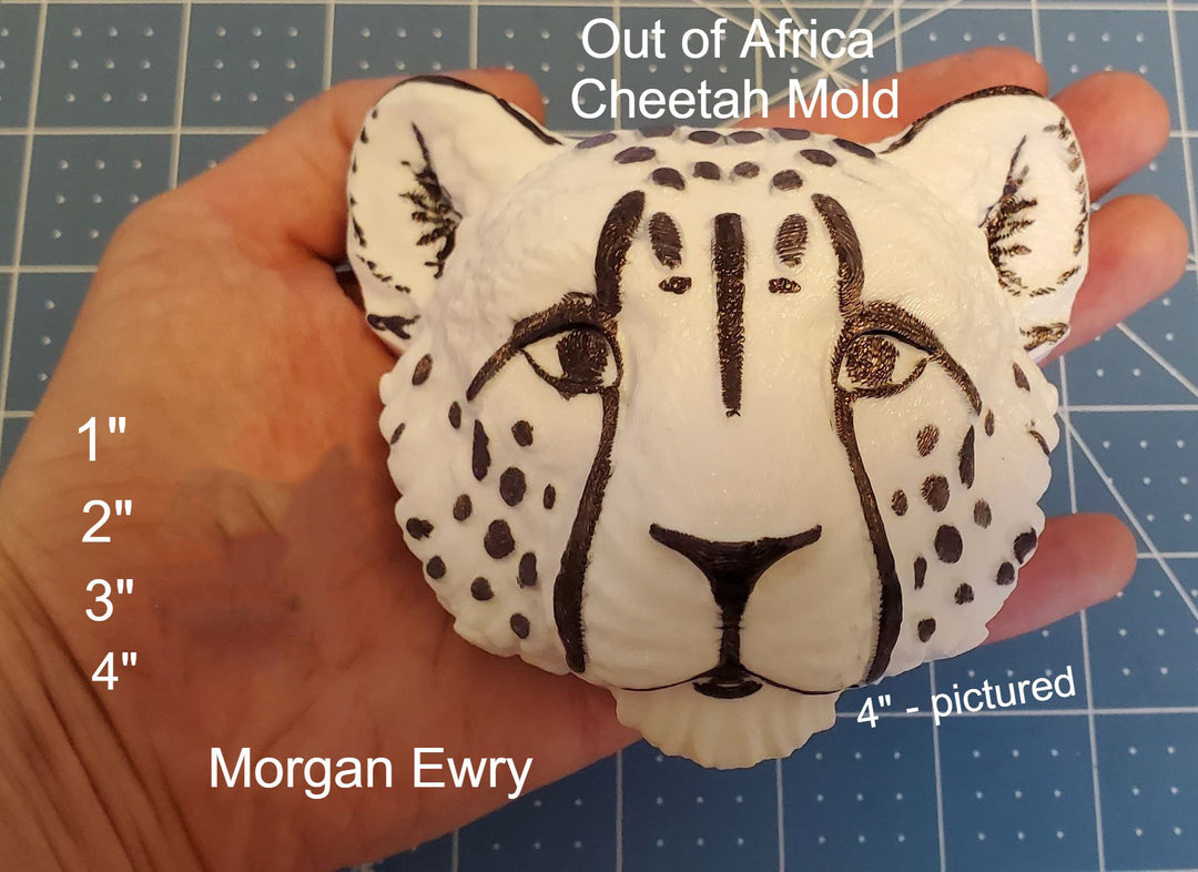 Cheetah Plastic Mold or Silicone mold, bath bomb mold, soap mold, cat mold, resin mold, animal mold, chocolate mold, Africa mold,African Cat