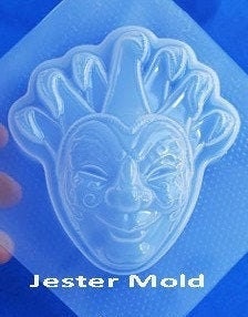 Court Jester Plastic Mold or Silicone mold, bath bomb mold, soap mold, joker mold, resin mold, jester mask mold, mardi gras mold,party favor