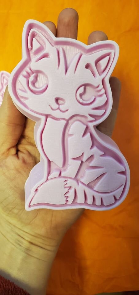 Kitty Cat Plastic Mold or Silicone mold, bath bomb mold, soap mold, kitten mold, resin mold, candy mold, chocolate mold, animal mold, cat