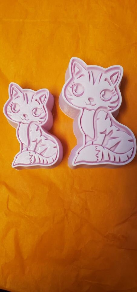 Kitty Cat Plastic Mold or Silicone mold, bath bomb mold, soap mold, kitten mold, resin mold, candy mold, chocolate mold, animal mold, cat