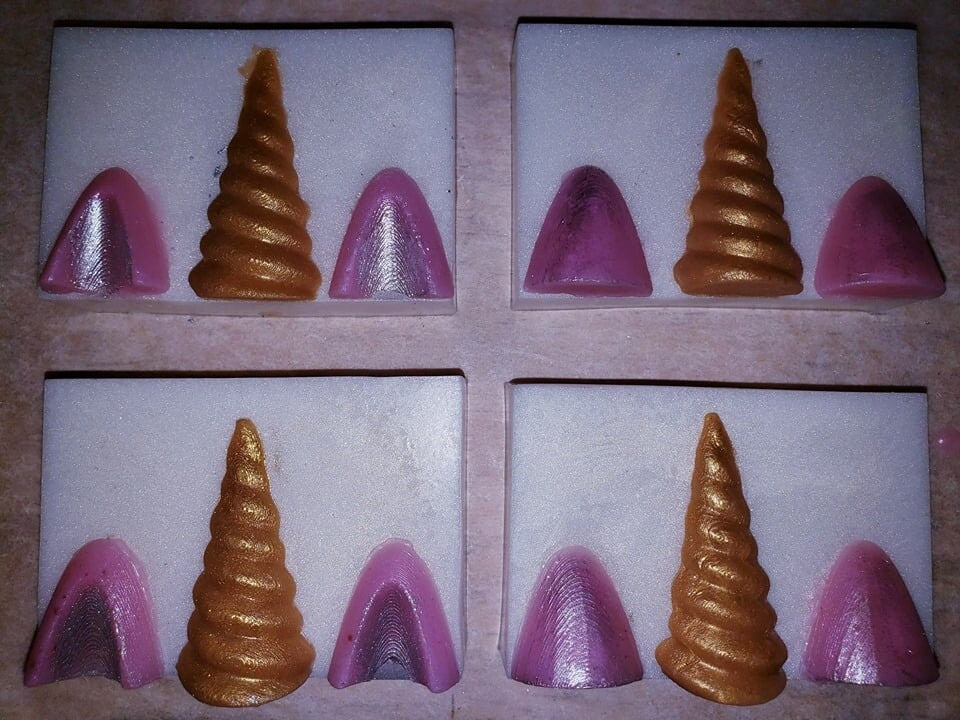 Mini Unicorn Horn & Ears Plastic Mold, unicorn horn mold, bath bomb decoration mold, soap mold, unicorn ear mold, resin mold, ear mold, horn