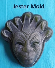 Court Jester Plastic Mold or Silicone mold, bath bomb mold, soap mold, joker mold, resin mold, jester mask mold, mardi gras mold,party favor