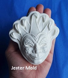 Court Jester Plastic Mold or Silicone mold, bath bomb mold, soap mold, joker mold, resin mold, jester mask mold, mardi gras mold,party favor