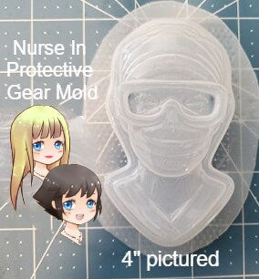 Nurse In Protective Gear Plastic Mold or Silicone mold, bath bomb mold, soap mold, nurse mold, resin mold, doctor mold, Stethoscope mold