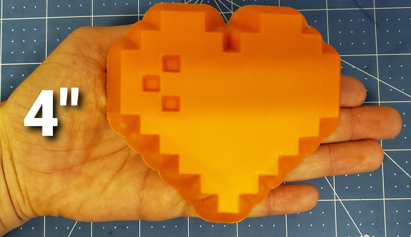 Pixel Heart Plastic Mold or Silicone mold, bath bomb mold, soap mold, heart mold, resin mold, pixel mold, love mold, cute, chocolate mold