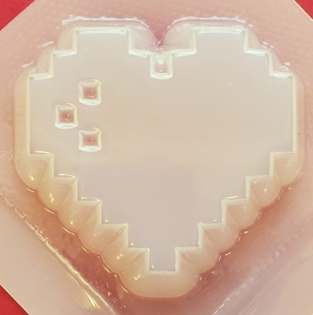 Pixel Heart Plastic Mold or Silicone mold, bath bomb mold, soap mold, heart mold, resin mold, pixel mold, love mold, cute, chocolate mold