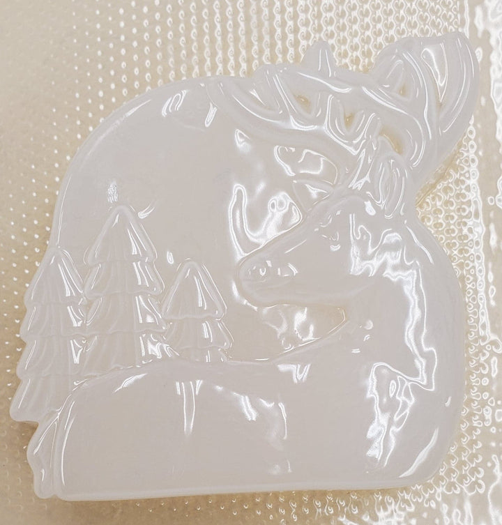 Deer with Moon and Trees Plastic Mold or Silicone mold, bath bomb mold, soap mold, deer mold, resin mold, buck mold, Stag mold, dear mold