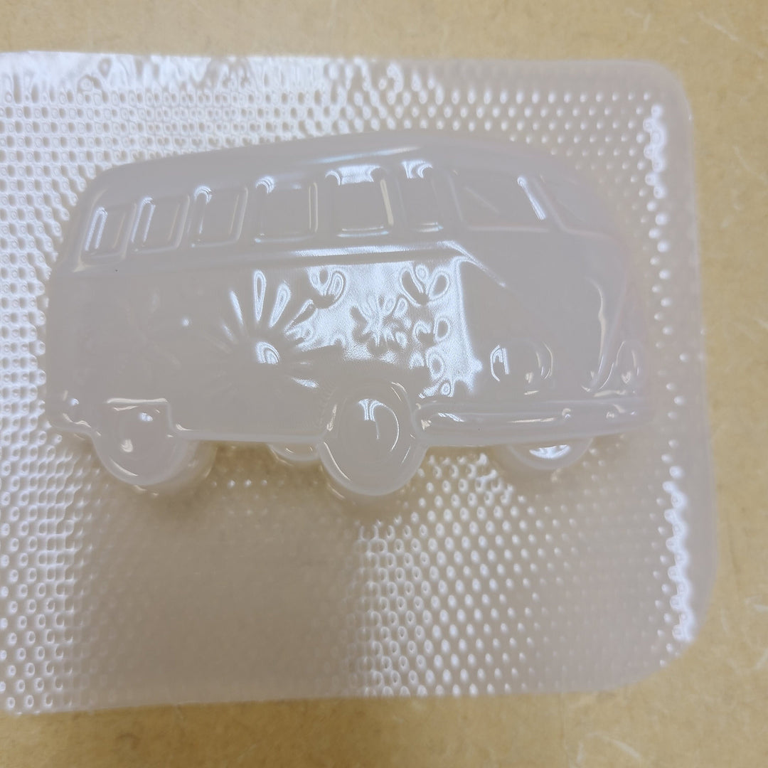 Groovy Bus Plastic Mold or Silicone mold, bath bomb mold, soap mold, bus mold, resin mold, flower power mold, peace mold, 80&