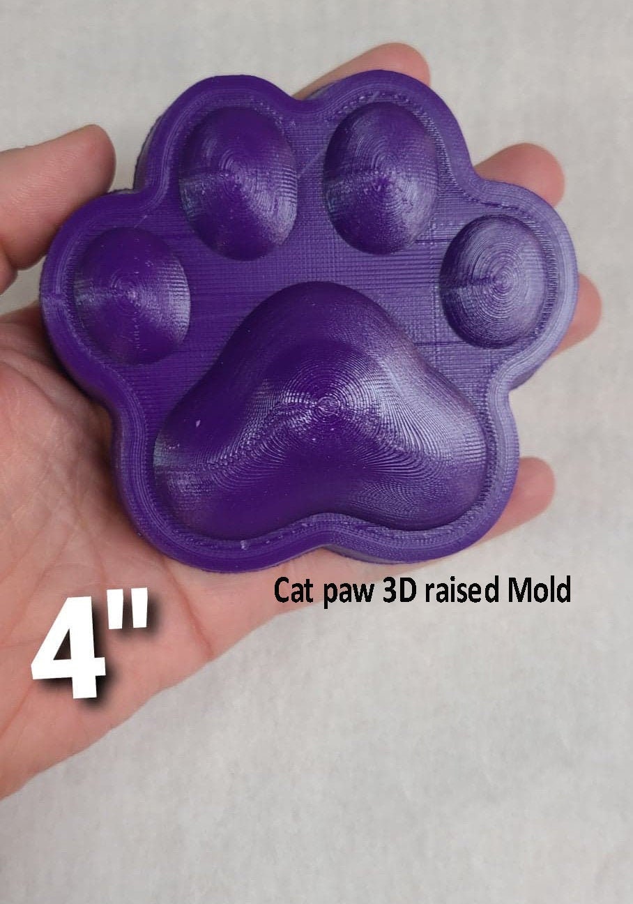 Cat Paw Plastic Mold or Silicone mold, bath bomb mold, soap mold, paw mold, resin mold, panther mold, chocolate mold,cat paw mold, Cat mold