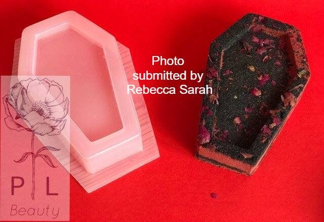 Inset Coffin Plastic Mold, bath bomb mold, soap mold, candle mold, casket mold, large mold, bubble bar, bath bomb, resin mold, flexible mold
